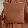 Capa de Almofada Decorativa Waffle 100% Algodão 45x45cm Terracota - 1