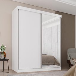 Guarda Roupa Solteiro 100% Mdf 2 Portas de Correr 3 Gavetas com Espelho Portugal - Mais Móveis - 2