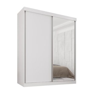 Guarda Roupa Solteiro 100% Mdf 2 Portas de Correr 3 Gavetas com Espelho Portugal - Mais Móveis