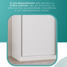 Guarda Roupa Solteiro 100% Mdf 2 Portas de Correr 3 Gavetas com Espelho Portugal - Mais Móveis - 7