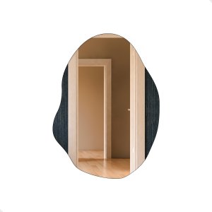 Espelho Grande Decorativo Orgânico Pinterest 55x75 Mod. Rubi Preto