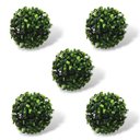 Ver imagem 1 de Kit 5 Buchinho Topiaria Bola Grama Artificial Decorativa 12cm