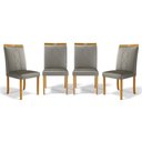 Ver imagem 1 de Kit com 4 Cadeiras Ana Madeira Maciça Estofadas para Mesa de Jantar Veludo Chumbo 109