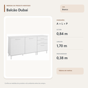Ver imagem 3 de Balcão Buffet Dubai 2 Portas 3 Gavetas Branco Formimóveis