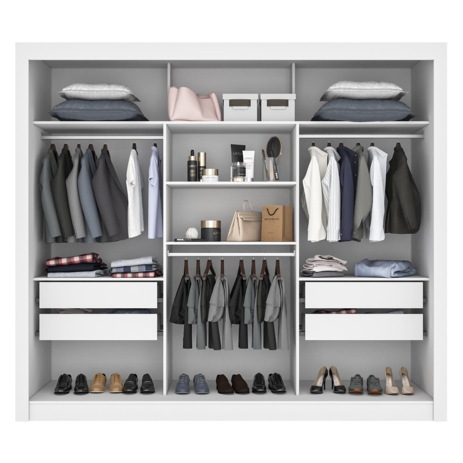 Guarda Roupa Casal 3 Portas 4 Gavetas Seul Sallêto Móveis - 2