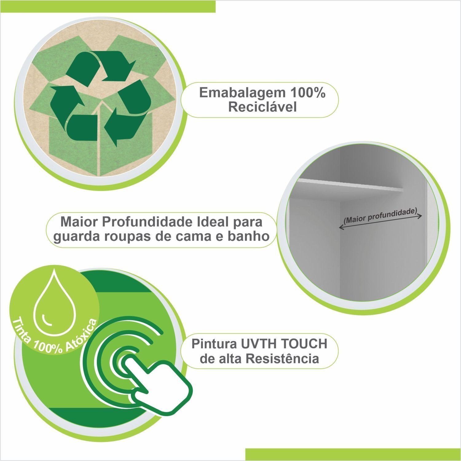 Guarda Roupa Casal 3 Portas 4 Gavetas Seul Sallêto Móveis - 6