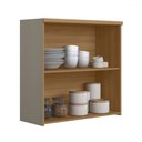 Ver imagem 2 de Armário Aéreo Cozinha 80 Cm Renard 2 Portas 100% Mdf Jequitibá/gris Fosco - Pnr Móveis