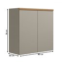 Ver imagem 3 de Armário Aéreo Cozinha 80 Cm Renard 2 Portas 100% Mdf Jequitibá/gris Fosco - Pnr Móveis