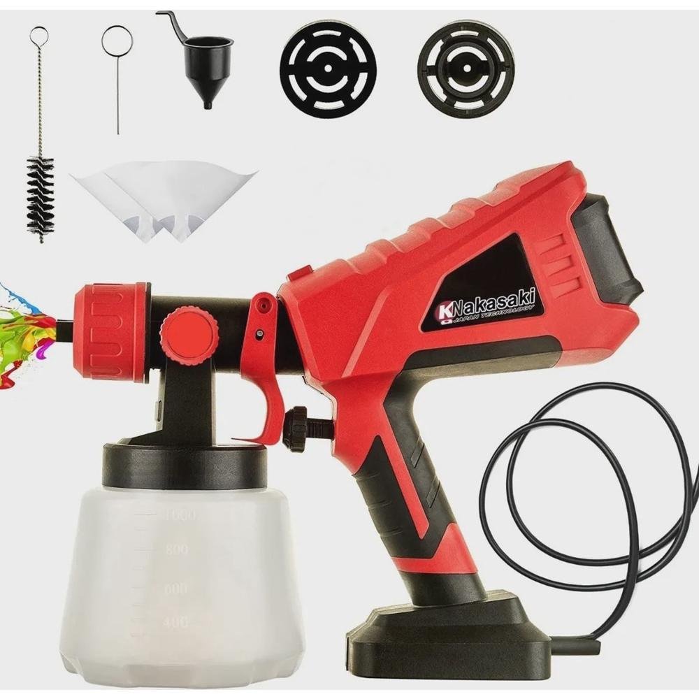 Pistola Pintura Elétrica Nakasaki Nk9j 600w Hvlp 220v