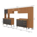 Ver imagem 3 de Armário de Cozinha Completa 390cm Preto Grid Elara Kappesberg