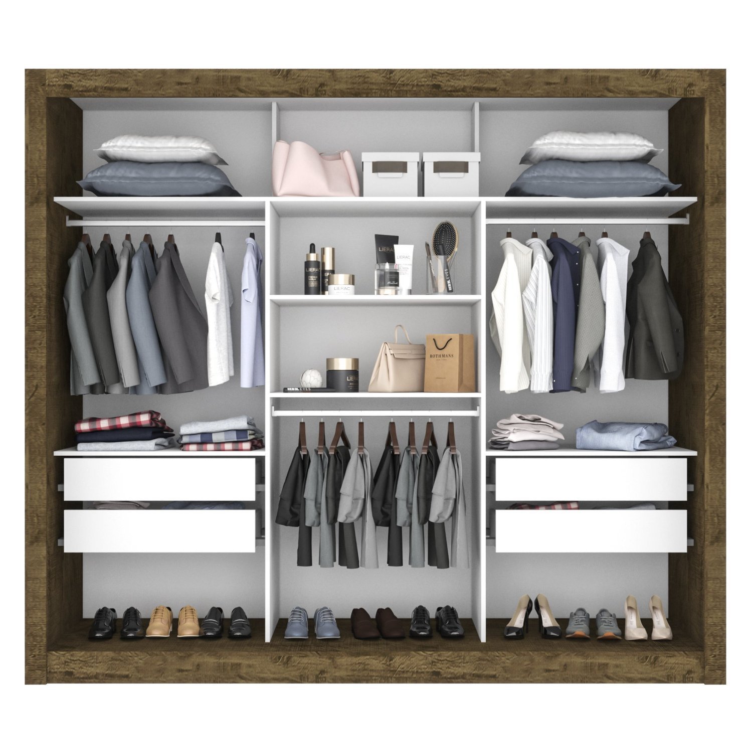 Guarda Roupa Casal 3 Portas 4 Gavetas Seul Sallêto Móveis - 2
