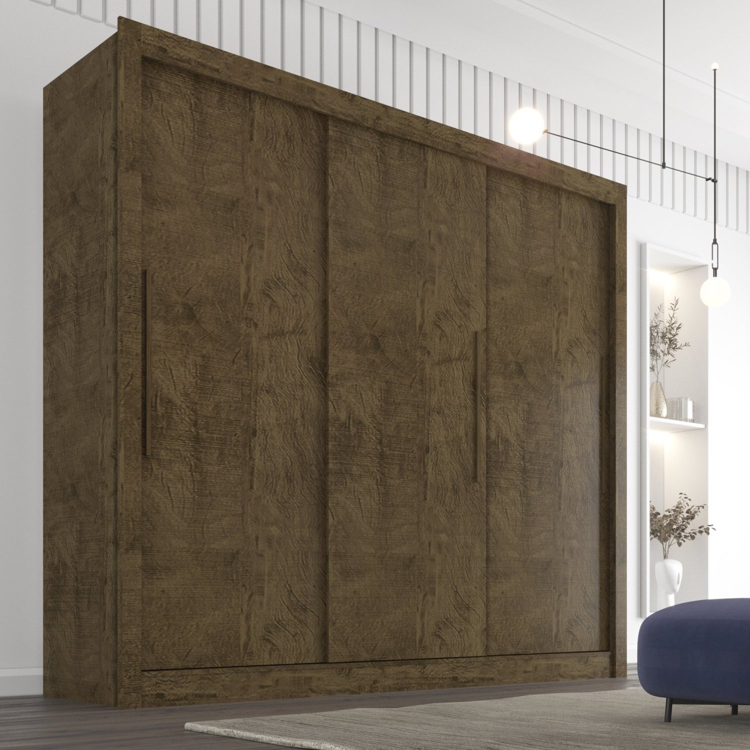 Guarda Roupa Casal 3 Portas 4 Gavetas Seul Sallêto Móveis - 1