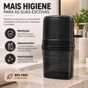 Ver imagem 4 de Organizador Porta 6 Escovas Pasta Dente Creme Grande com Tampa Banheiro Pia Lavabo Suporte Higienico