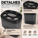 Ver imagem 6 de Organizador Porta 6 Escovas Pasta Dente Creme Grande com Tampa Banheiro Pia Lavabo Suporte Higienico