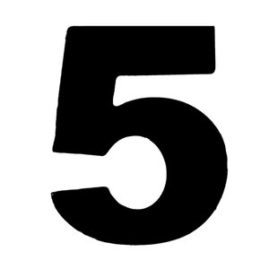 Número 5 em Acm Preto 185mm - 685-5 - Numeral