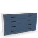 Ver imagem 2 de Cômoda Valência com 8 Gavetas 150x84cm Branco/Azul 240829