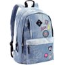 Kit Conjunto Mochila Feminina Juvenil Jeans com Patches Impermeável Grande Resistente Moderna + - Az - 4