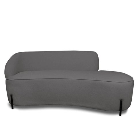 Sofá 2 Lugares Orgânico 140cm Pé Ferro Pto Morgan Bouclê L01 - D'Rossi Cor Grafite