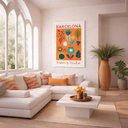 Ver imagem 4 de Quadro Canvas Barcelona Flores Plantas 40x30cm Mold Branca
