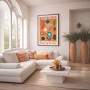 Ver imagem 3 de Quadro Canvas Barcelona Flores Plantas 40x30cm Mold Branca