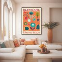 Ver imagem 5 de Quadro Canvas Barcelona Flores Plantas 40x30cm Mold Branca
