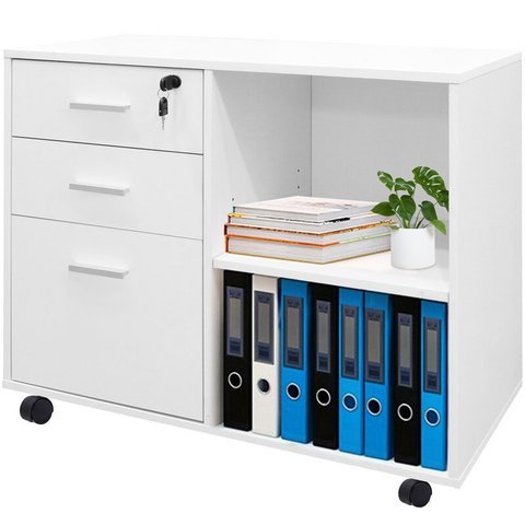 ARMÁRIO COM ARQUIVO LATERAL, CONTENDO 3 GAVETAS E PRATELEIRA