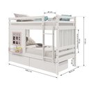 Ver imagem 6 de Beliche Infantil com Janela Gavetas e Cortina Madeira Maciça Branco/ Rosa Housin