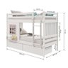 Beliche Infantil com Janela Gavetas e Cortina Madeira Maciça Branco/ Rosa Housin - 6