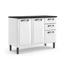 Ver imagem 3 de Balcão de Cozinha em Aço 3 Portas e 2 Gavetas com Tampo 120cm New Premium Itatiaia Branco