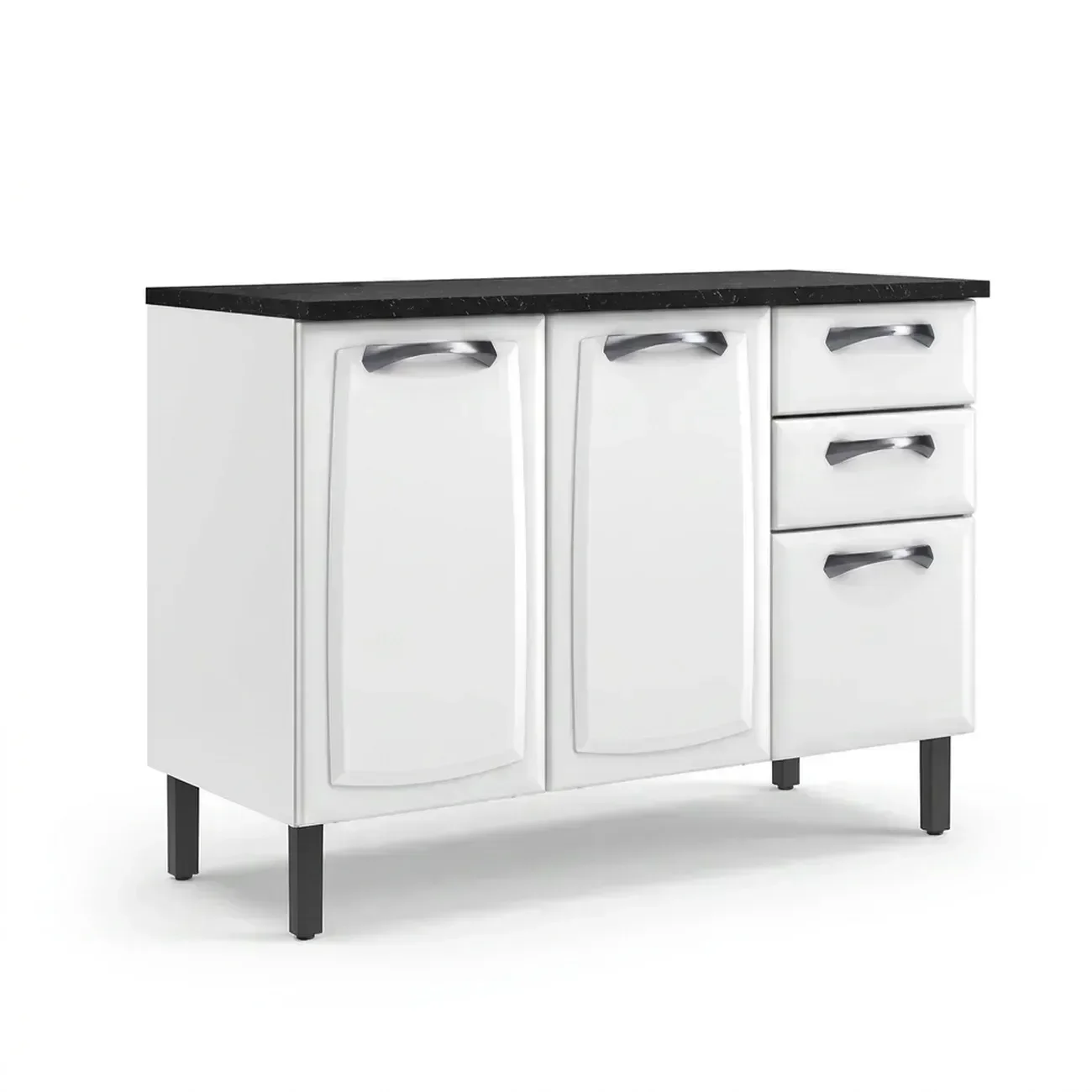 Ver imagem 3 de Balcão de Cozinha em Aço 3 Portas e 2 Gavetas com Tampo 120cm New Premium Itatiaia Branco
