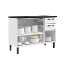 Ver imagem 5 de Balcão de Cozinha em Aço 3 Portas e 2 Gavetas com Tampo 120cm New Premium Itatiaia Branco