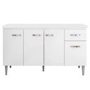 Ver imagem 1 de Balcão Pia Gabriela 150cm Branco com Tampo Mdp - Ajl Móveis Branco