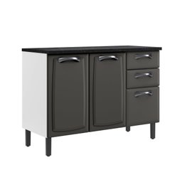 Balcão em Aço 120cm 3 Portas e 2 Gavetas com Tampo New Premium Itatiaia - 4