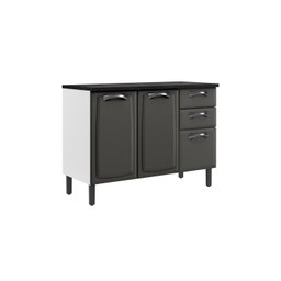 Balcão em Aço 120cm 3 Portas e 2 Gavetas com Tampo New Premium Itatiaia - 6