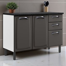 Balcão em Aço 3 Portas e 2 Gavetas 120cm com Tampo New Premium Itatiaia - 2