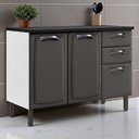 Ver imagem 2 de Balcão Cozinha em Aço 3 Portas e 2 Gavetas 120cm com Tampo New Premium Itatiaia