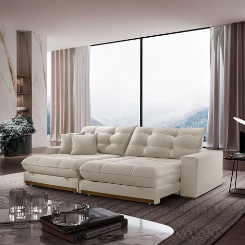 Sofá Duque Dois Módulos de 90cm B25cm Meu Sofá Online A302 Linho Branco