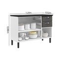 Ver imagem 4 de Balcão Cozinha em Aço 3 Portas e 2 Gavetas 120cm com Tampo New Premium Itatiaia