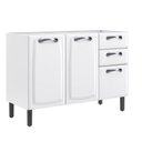 Ver imagem 4 de Balcão de Cozinha em Aço 3 Portas e 2 Gavetas 120cm sem Tampo New Premium Itatiaia Branco