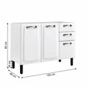 Ver imagem 5 de Balcão de Cozinha em Aço 3 Portas e 2 Gavetas 120cm sem Tampo New Premium Itatiaia Branco