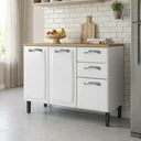 Ver imagem 1 de Balcão de Cozinha em Aço 3 Portas e 2 Gavetas 120cm sem Tampo New Premium Itatiaia Branco