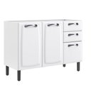 Ver imagem 3 de Balcão Cozinha em Aço 3 Portas e 2 Gavetas 120cm Sem Tampo New Premium Itatiaia 