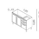 Ver imagem 4 de Balcão Cozinha em Aço 3 Portas e 2 Gavetas 120cm Sem Tampo New Premium Itatiaia 