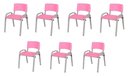 Ver imagem 2 de Kit 7 Cadeira Iso Infantil Creche, Escola Base Cinza Rosa