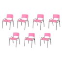 Ver imagem 2 de Kit 7 Cadeira Iso Infantil Creche, Escola Base Cinza Rosa