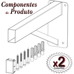 2 Suportes Pia Parafusar Bancada Aparador 30 Cm Preto - 5