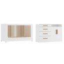 Ver imagem 2 de Conjunto de Bebê com Berço Evolutivo e Cômoda 4 Gavetas Casulo Casatema MadeiraOriginals Branco
