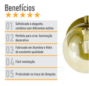 Ver imagem 7 de Arandela Figo Ouro com Globo de Vidro Âmbar - 1-2620-14-am
