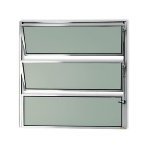 Janela Basculante de Alumínio 60x60cm com Vidro Boreal Anodizado Master Brimak