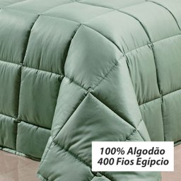 Edredom 400 Fios Egípcio Dupla Face King Size Verde 100% Algodão 3 Peças - 2